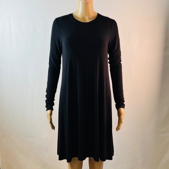 BCBGMaxAzria Black Longsleeve T-shirt Dress "Jeanna" - Picture 3 of 7